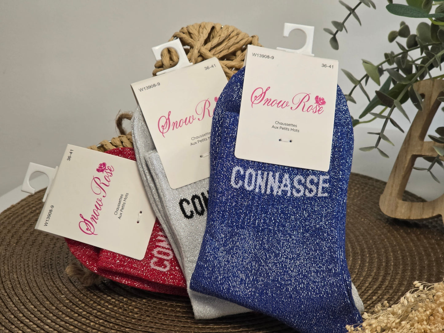 CONNASSE - Chaussette à Paillette Gris Clair