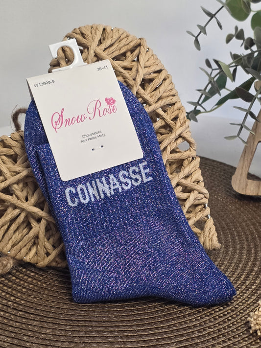 CONNASSE - Chaussette à Paillette Bleu