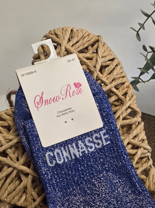 CONNASSE - Chaussette à Paillette Bleu