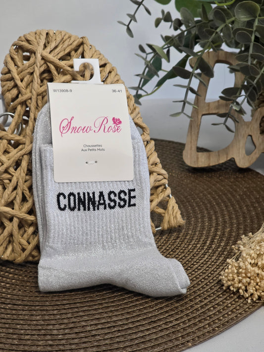 CONNASSE - Chaussette à Paillette Gris Clair