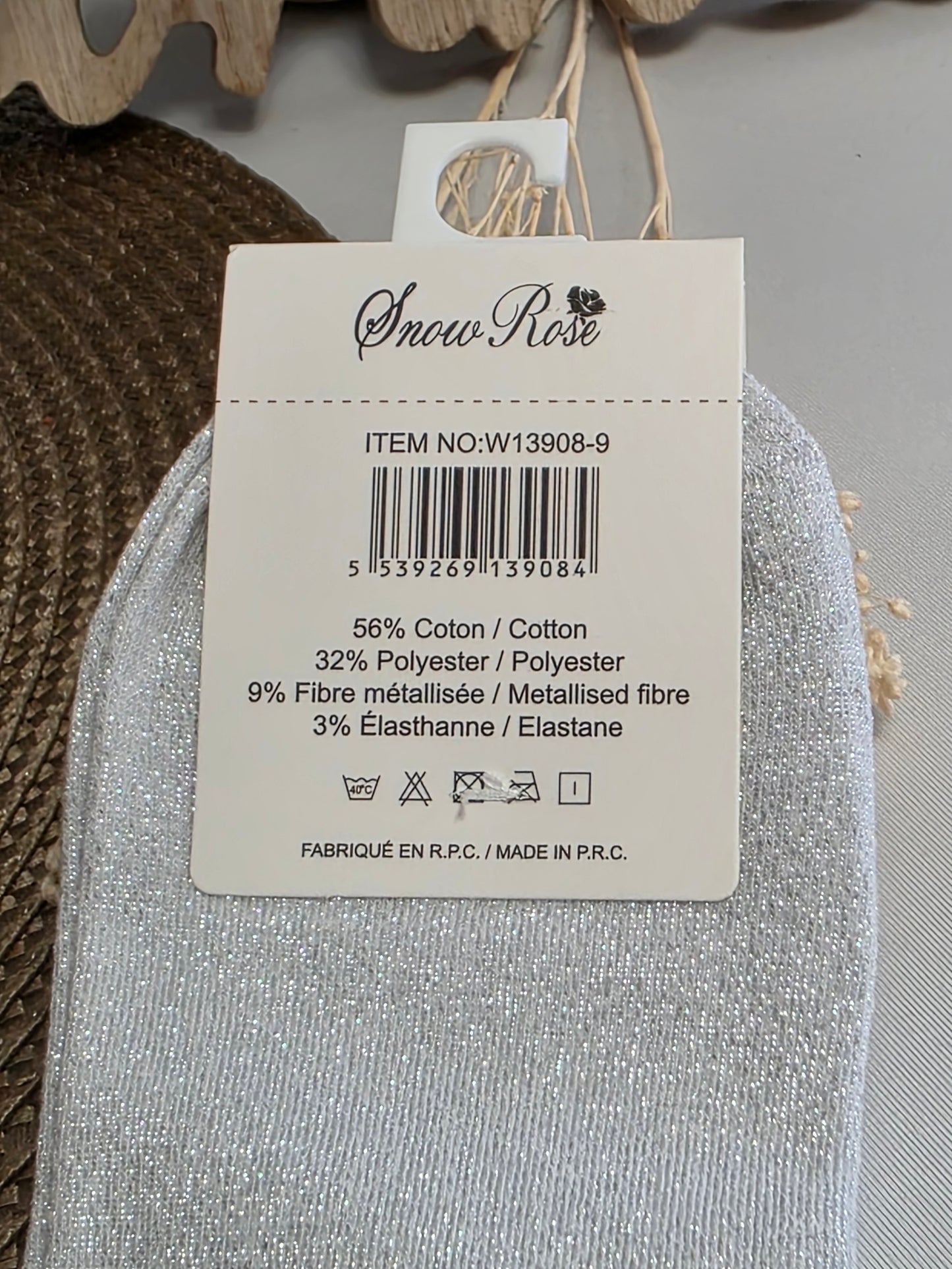 CONNASSE - Chaussette à Paillette Gris Clair