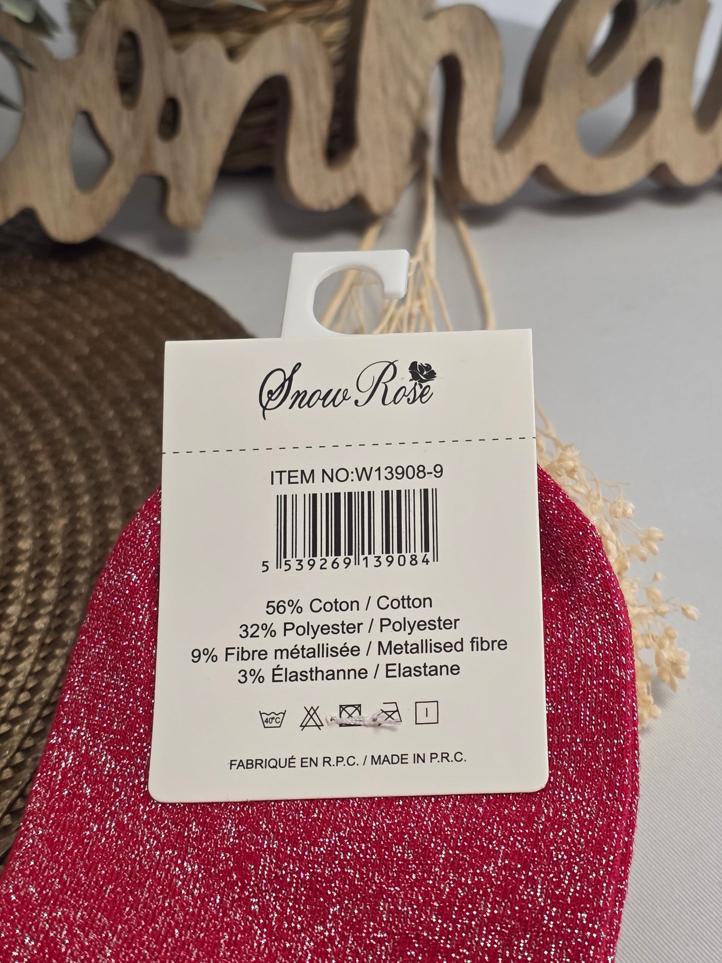 CONNASSE - Chaussette à Paillette Rouge