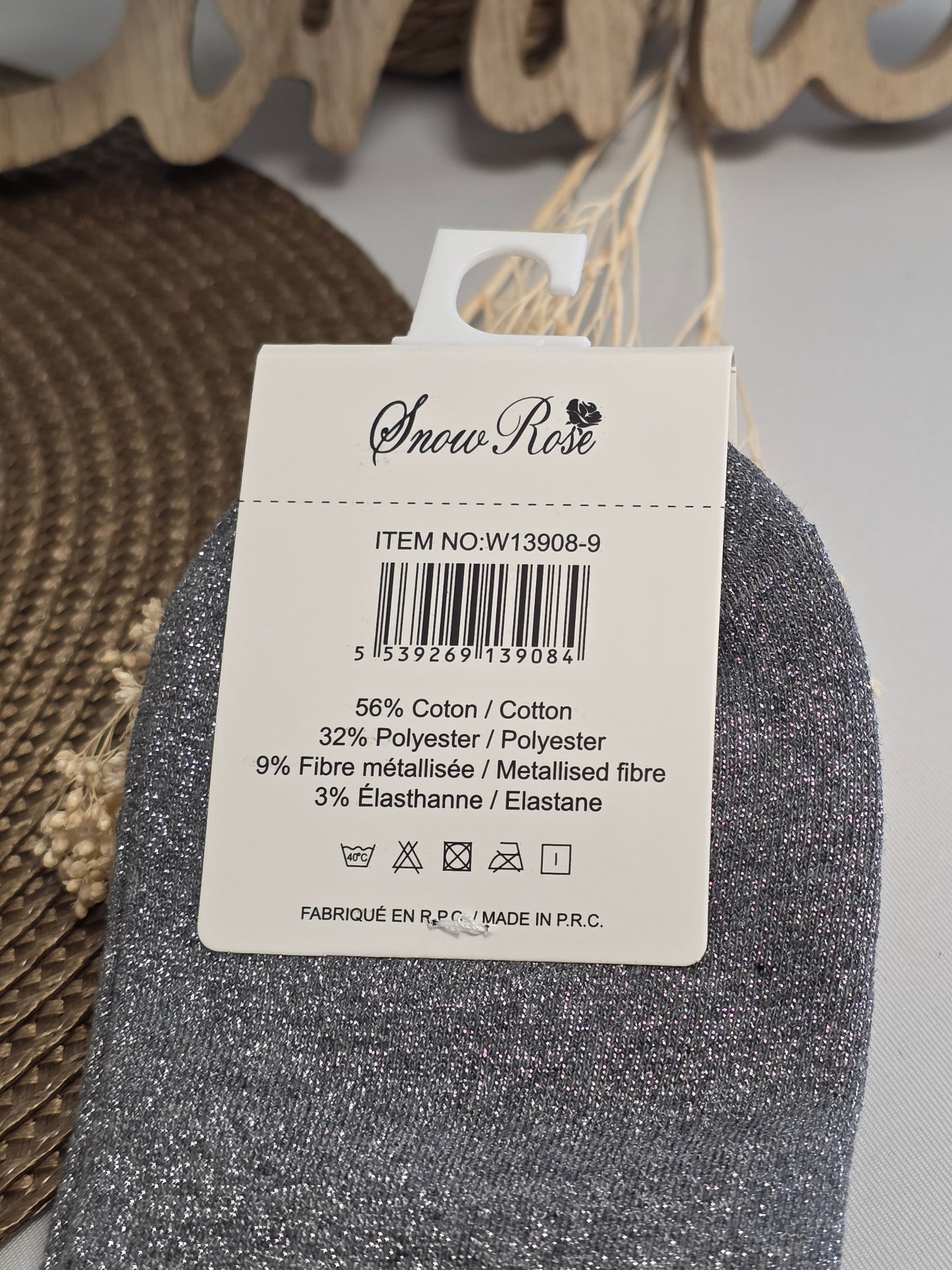 CONNASSE - Chaussette à Paillette Gris Foncé