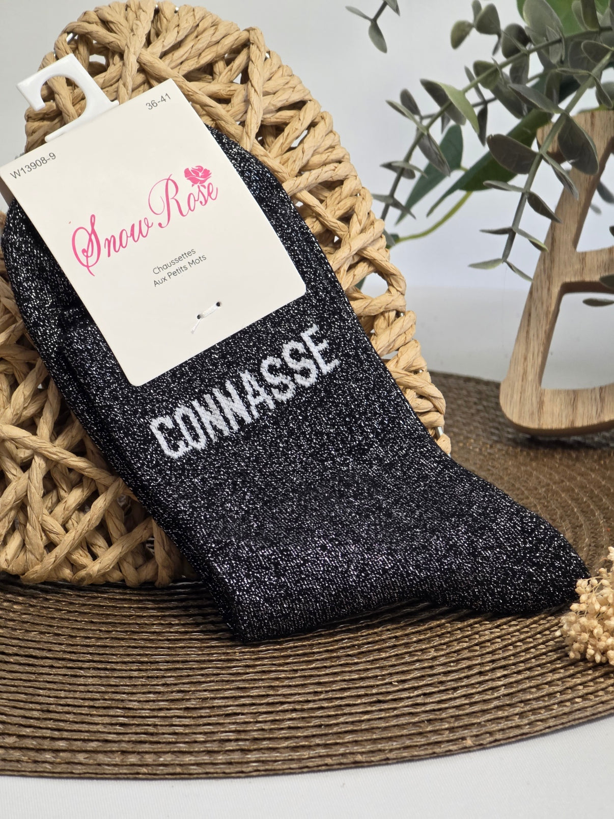 CONNASSE - Chaussette à Paillette Noir