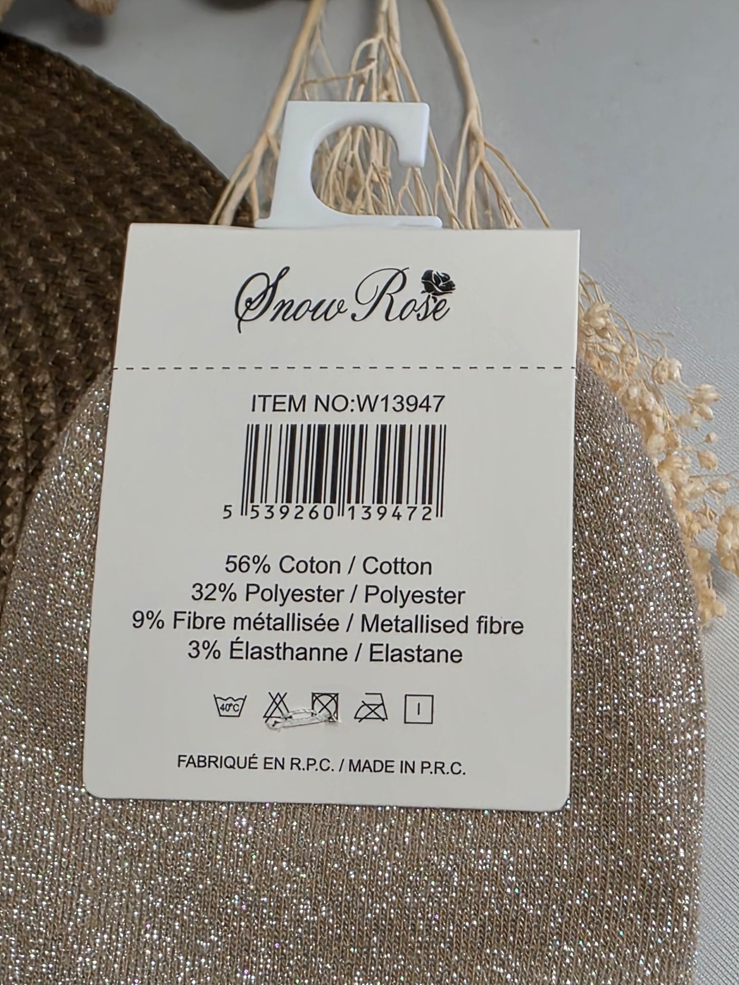 RAVISSANTE - Chaussette à Paillette Taupe