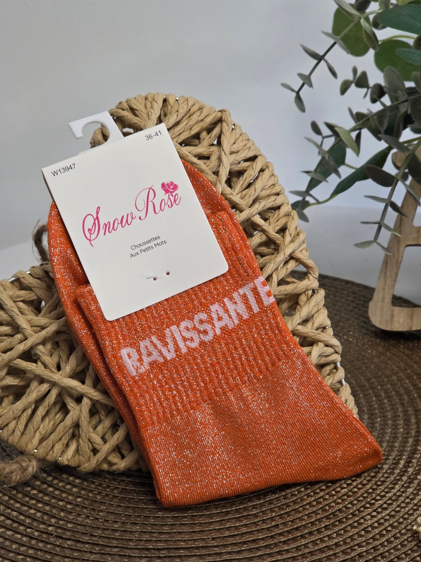 RAVISSANTE - Chaussette à Paillette Orange