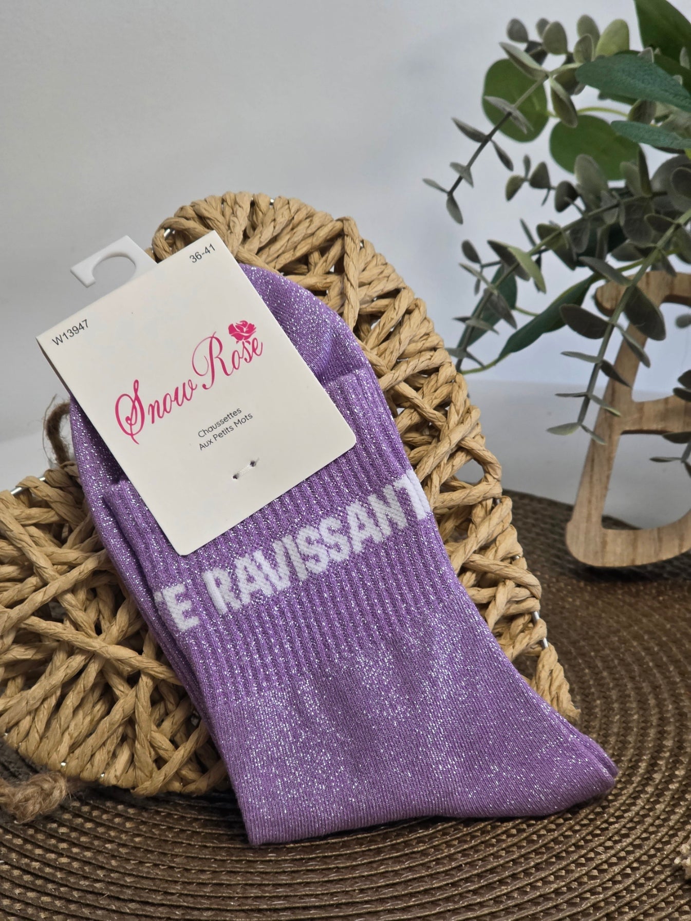 RAVISSANTE - Chaussette à Paillette Violette