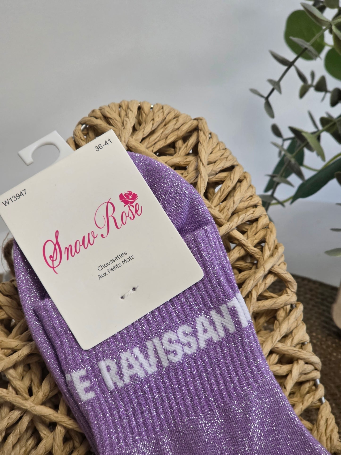 RAVISSANTE - Chaussette à Paillette Violette