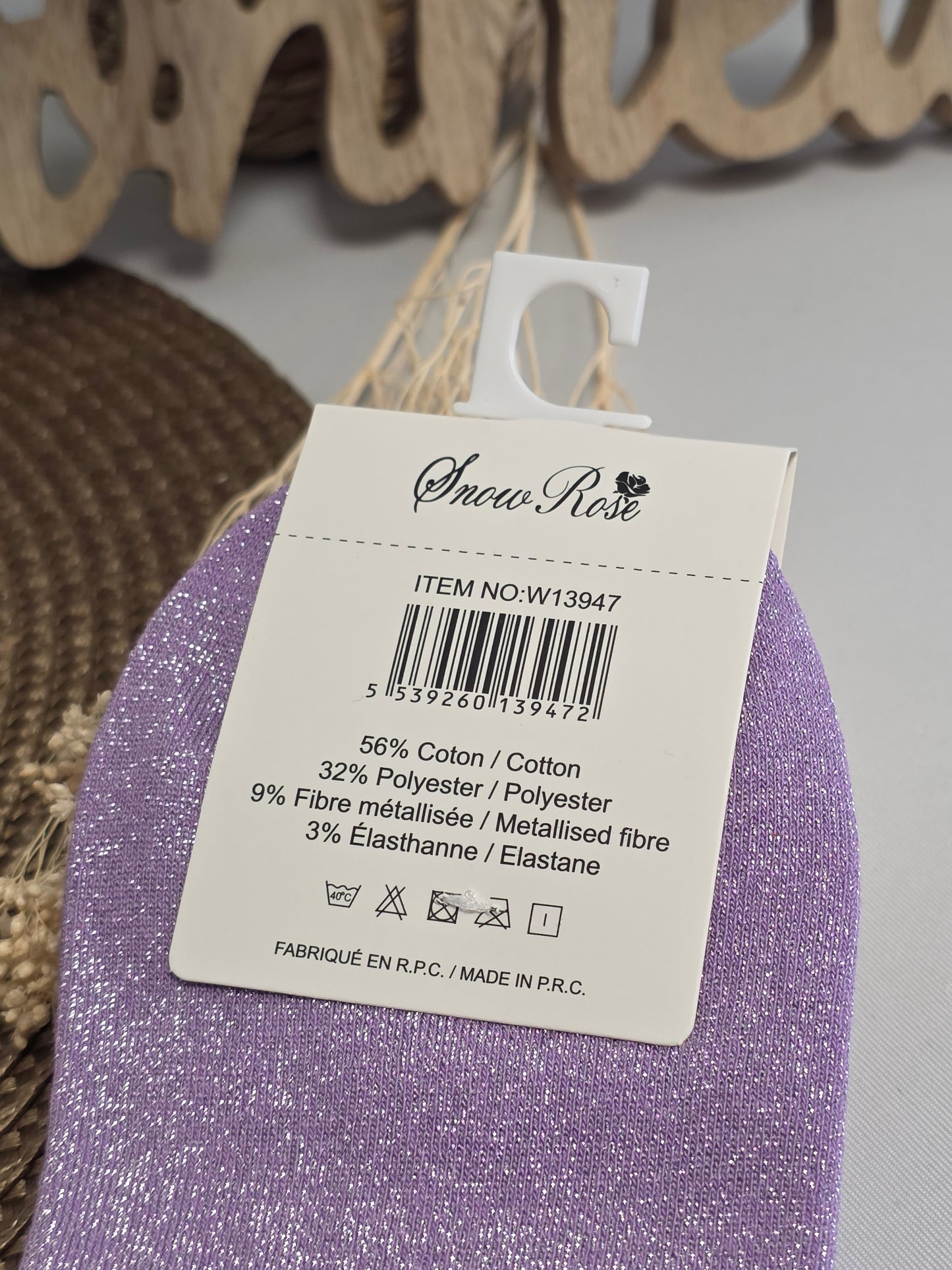 RAVISSANTE - Chaussette à Paillette Violette