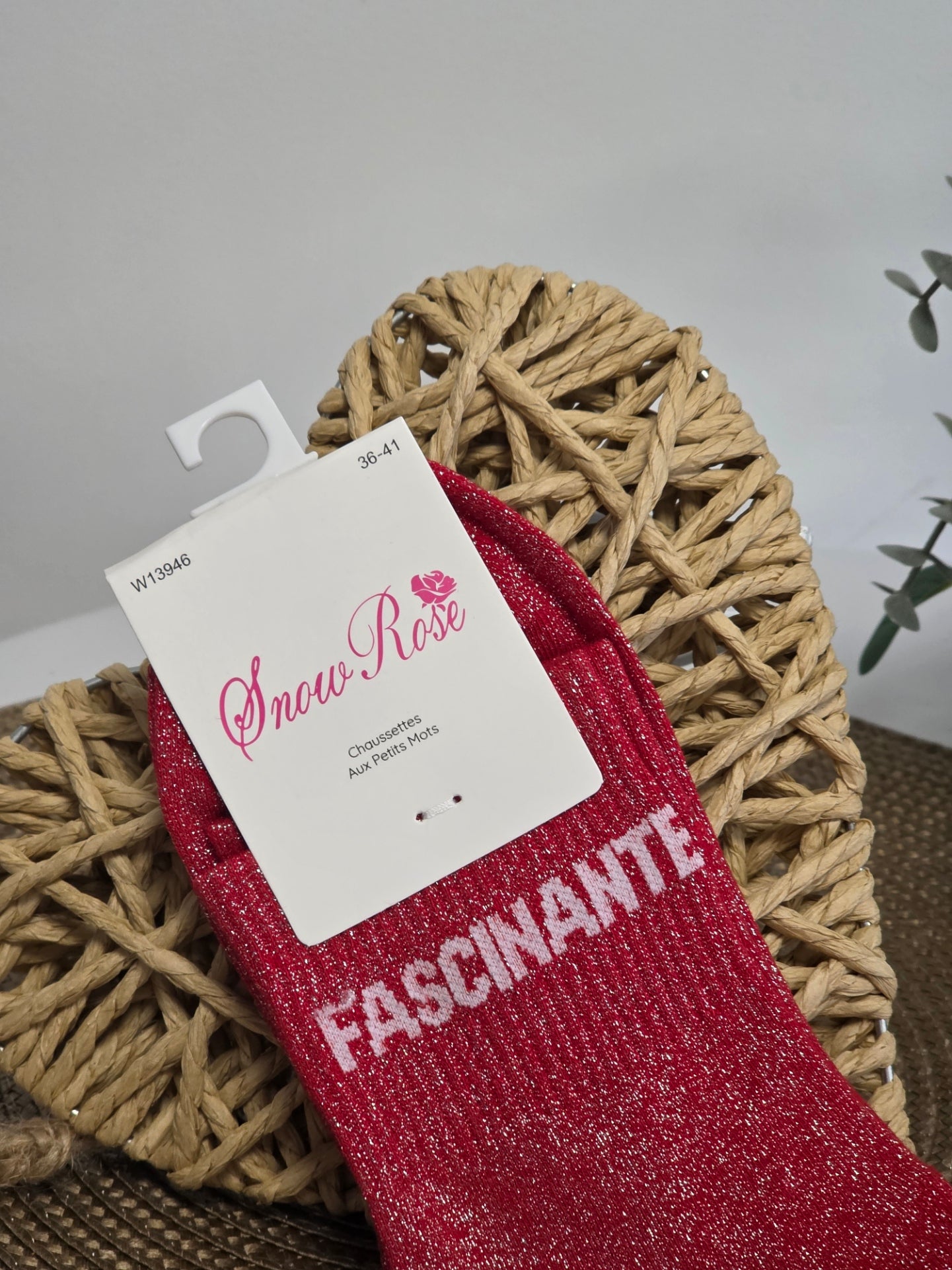 FASCINANTE - Chaussette à Paillette Rouge