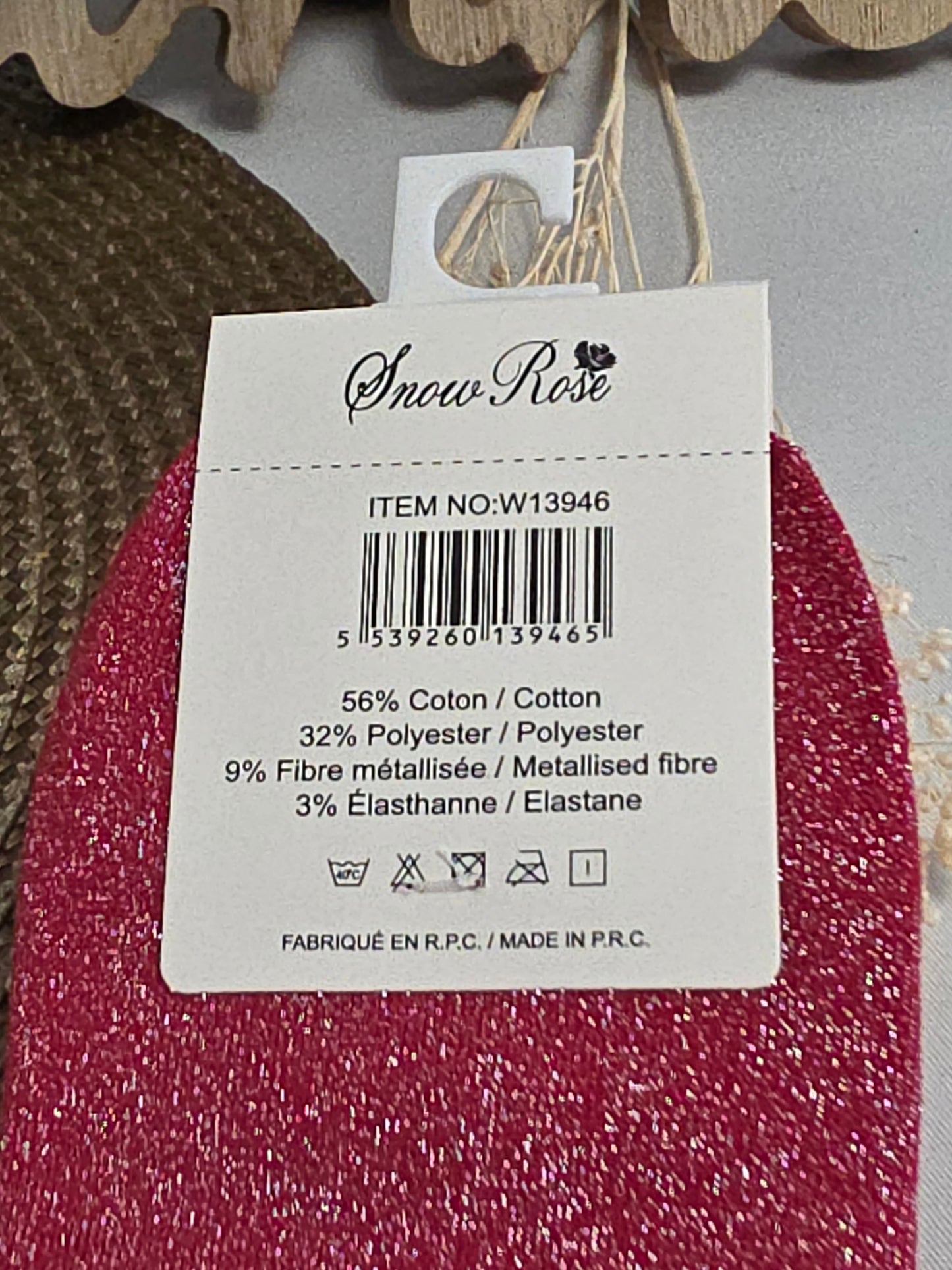 FASCINANTE - Chaussette à Paillette Rouge