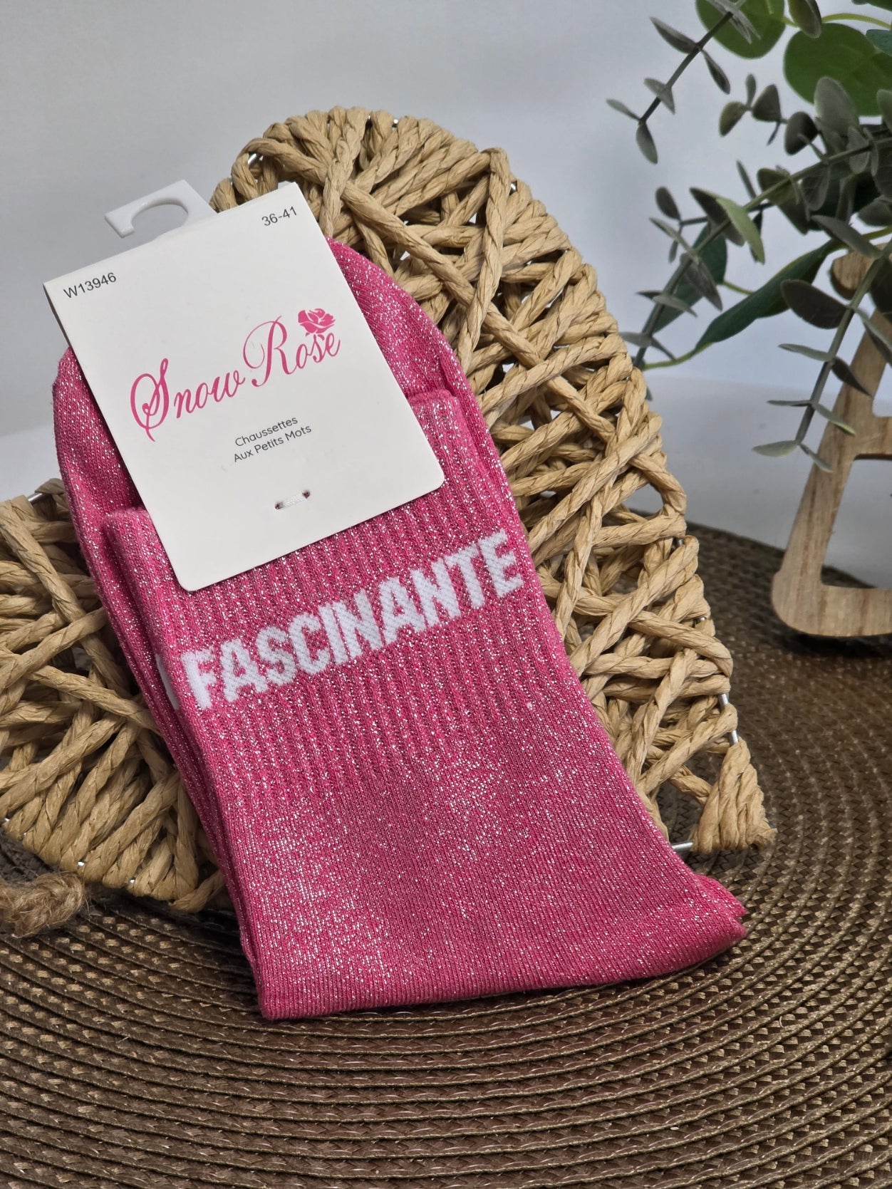 FASCINANTE - Chaussette à Paillette Rose