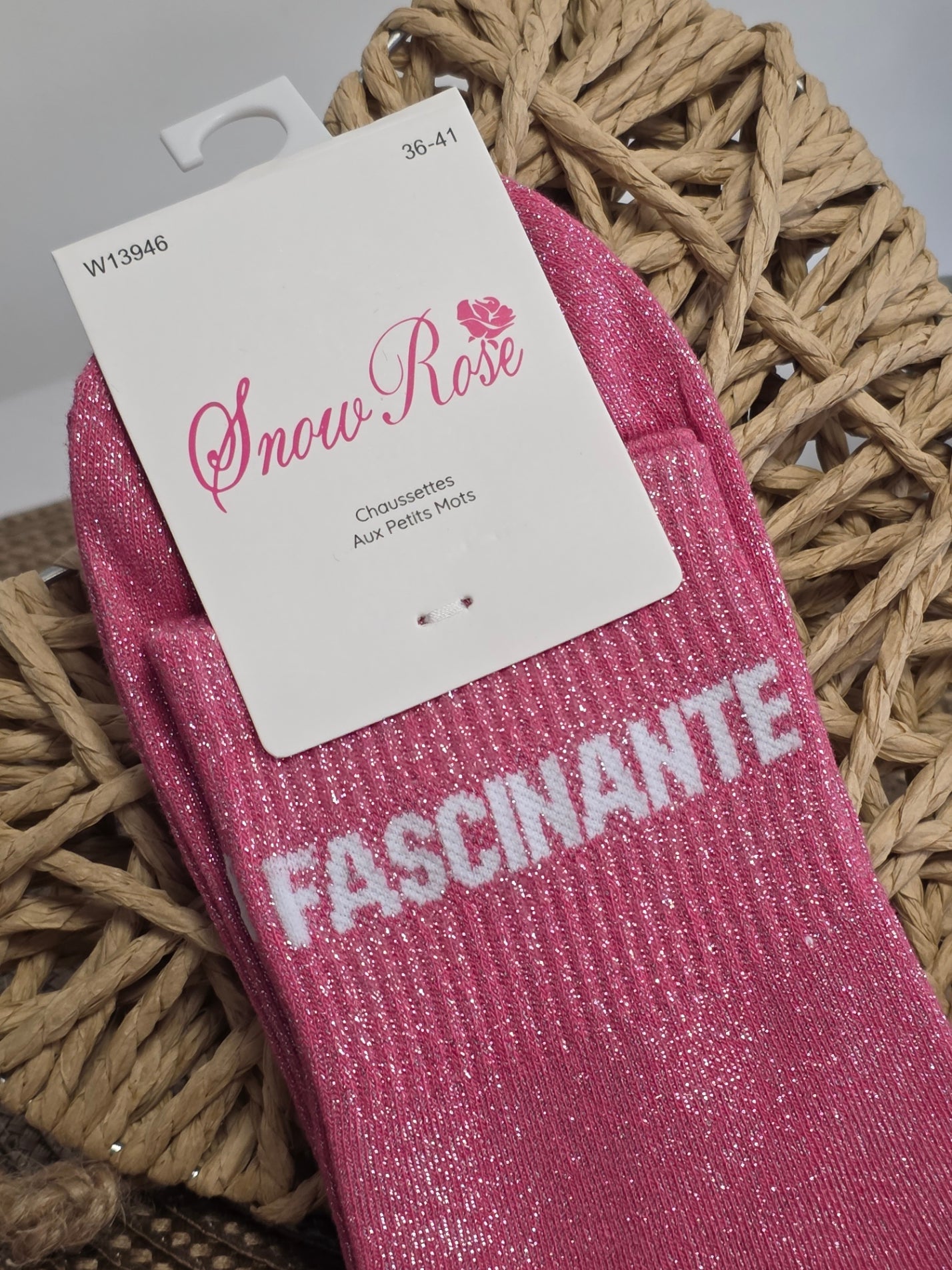 FASCINANTE - Chaussette à Paillette Rose