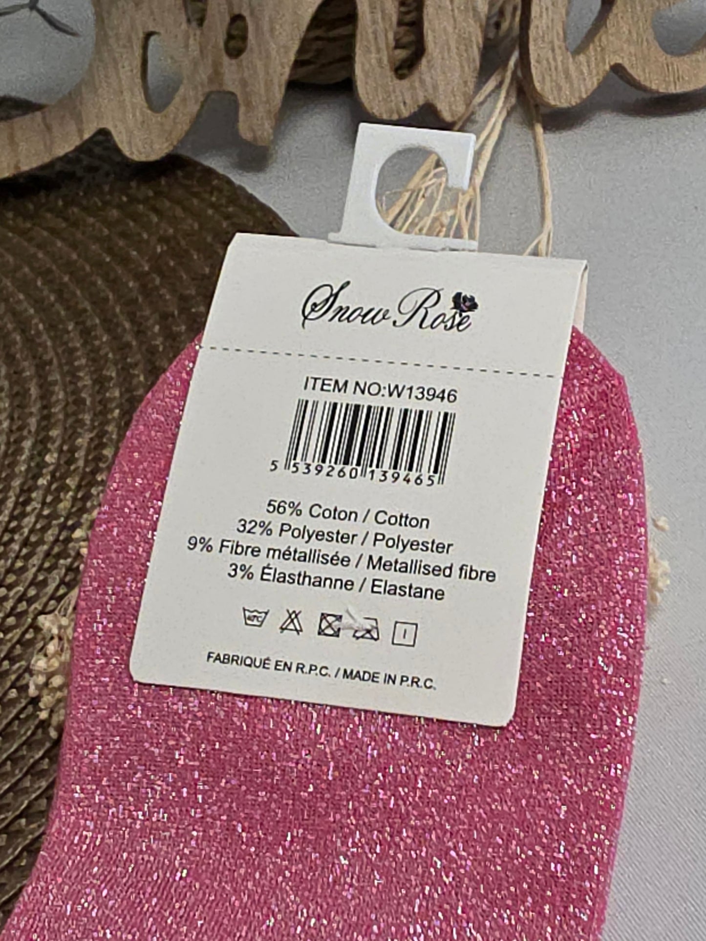 FASCINANTE - Chaussette à Paillette Rose