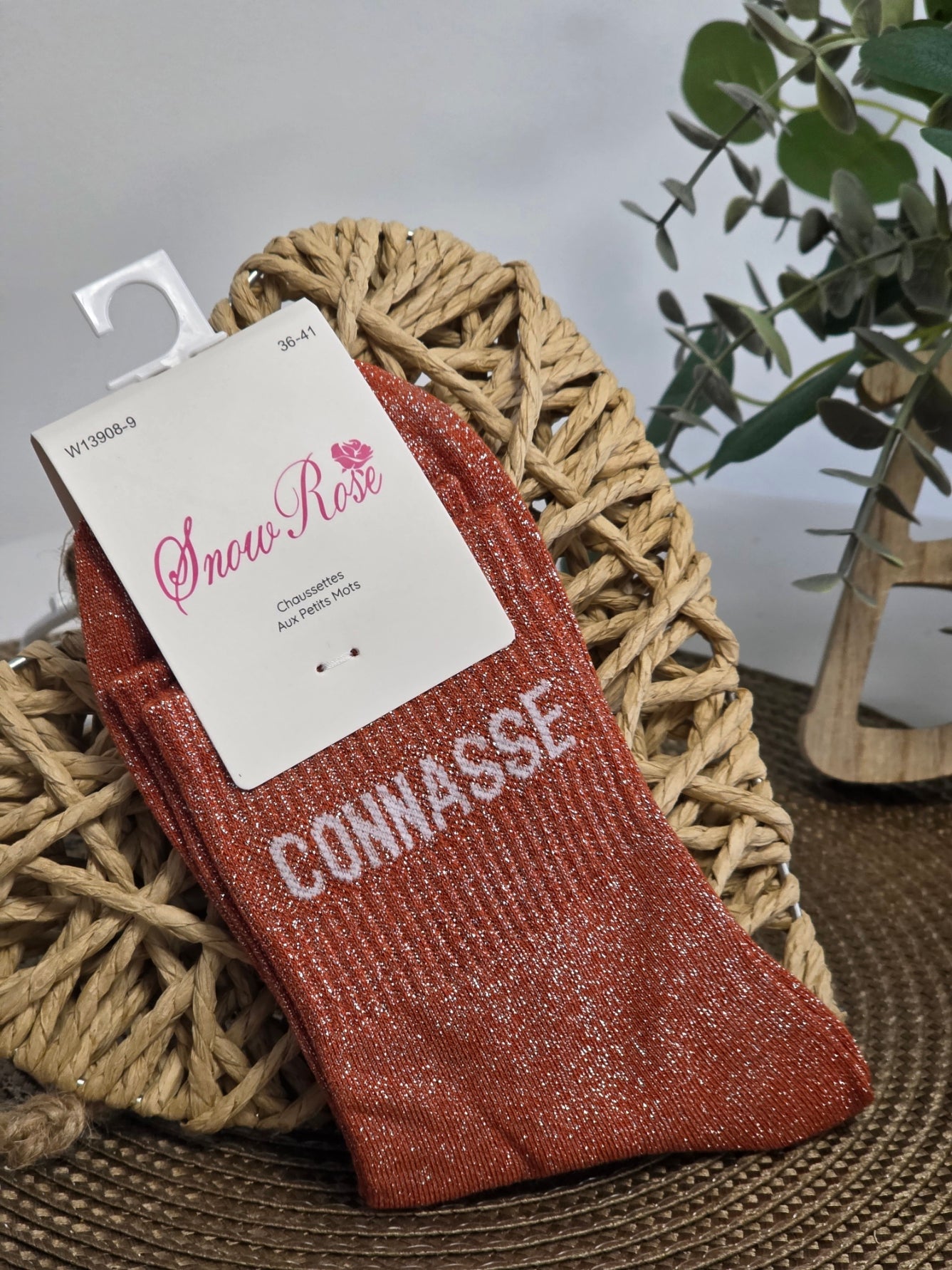 CONNASSE - Chaussette à Paillette Rouille