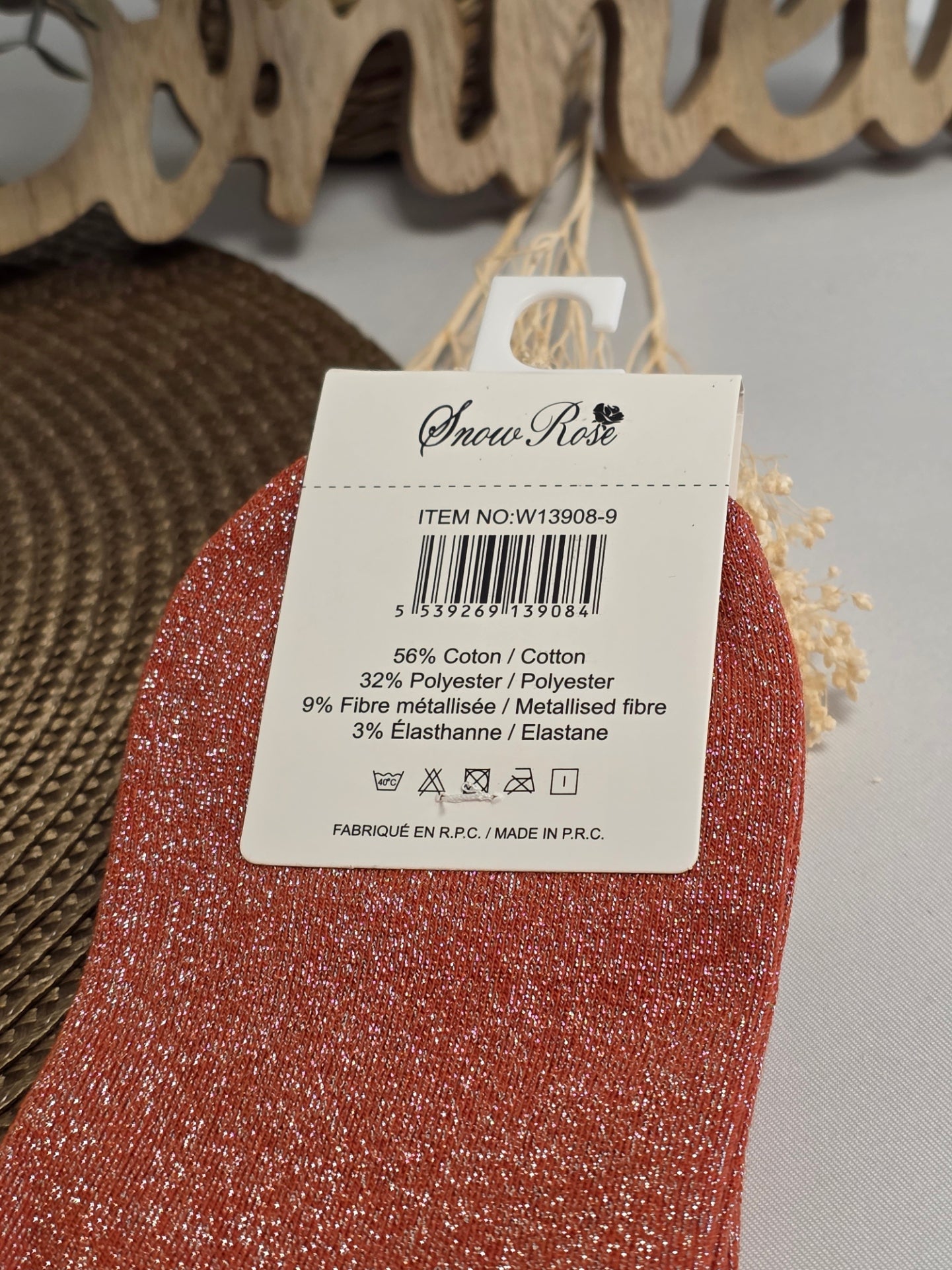 CONNASSE - Chaussette à Paillette Rouille