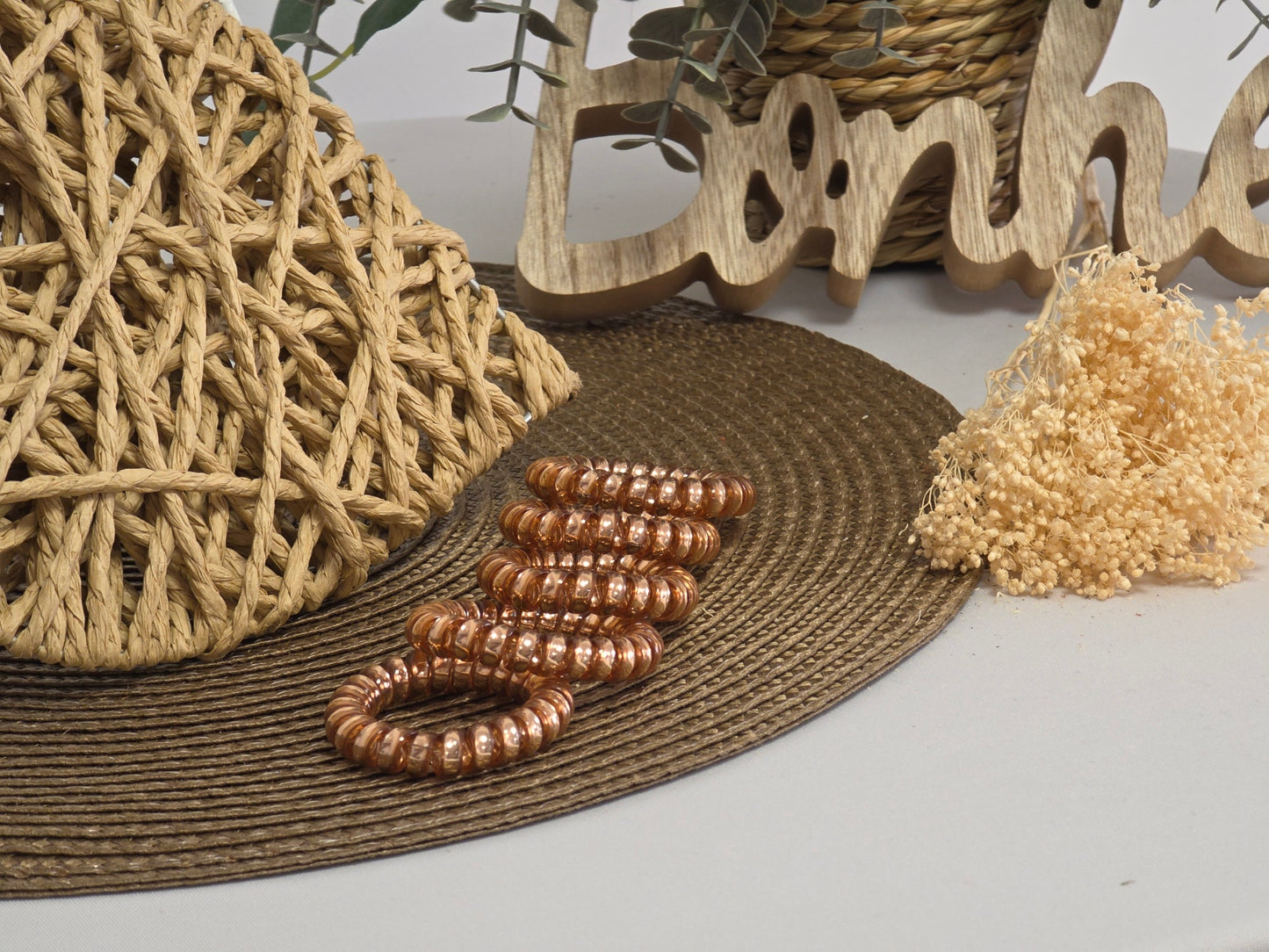 Les Elastiques Spirales - Lots de 5 Elastiques Cuivré