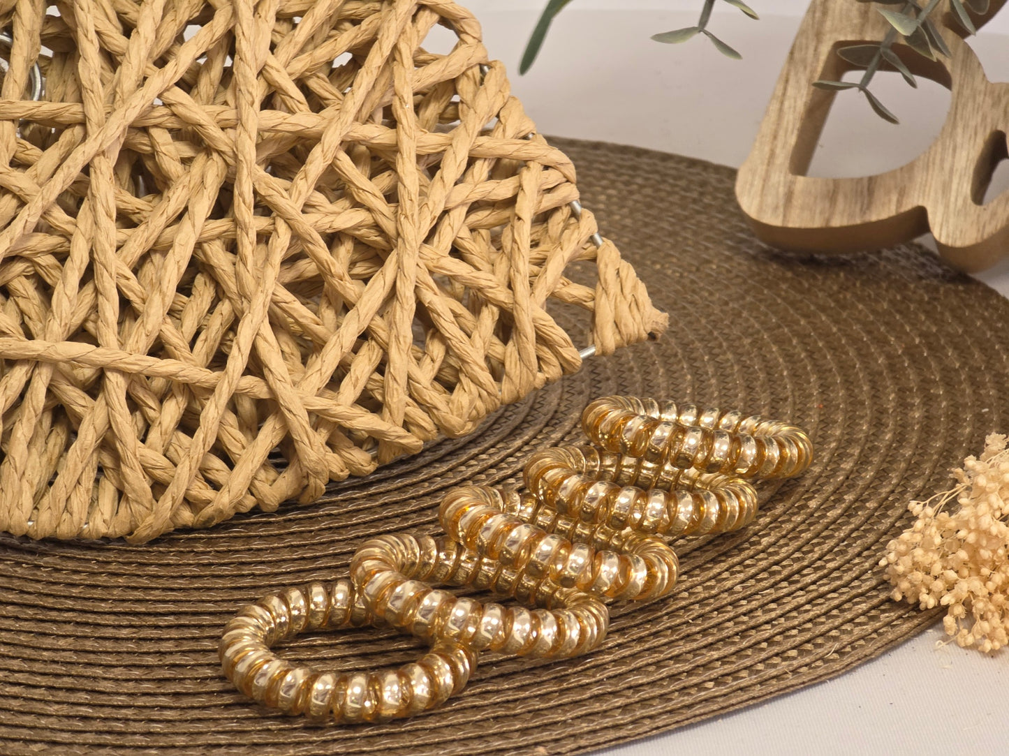 Les Elastiques Spirales - Lots de 5 Elastiques Spirales Doré