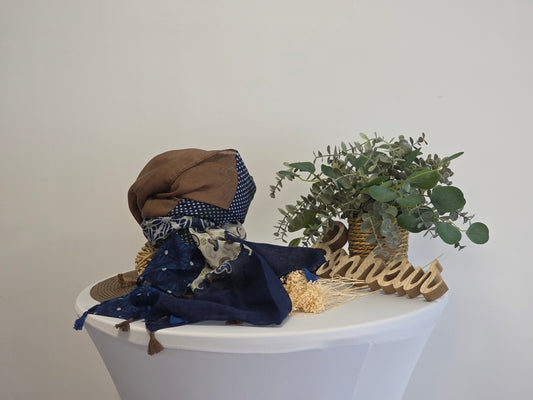 Foulard Femme Automne Hiver Bleu Maronné