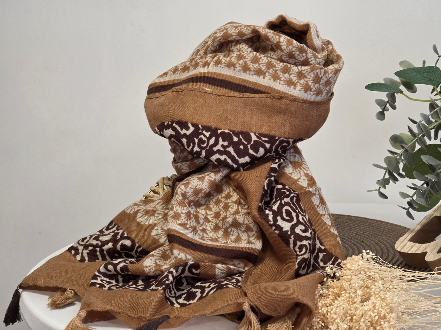 Foulard Femme Automne Hiver Maronné