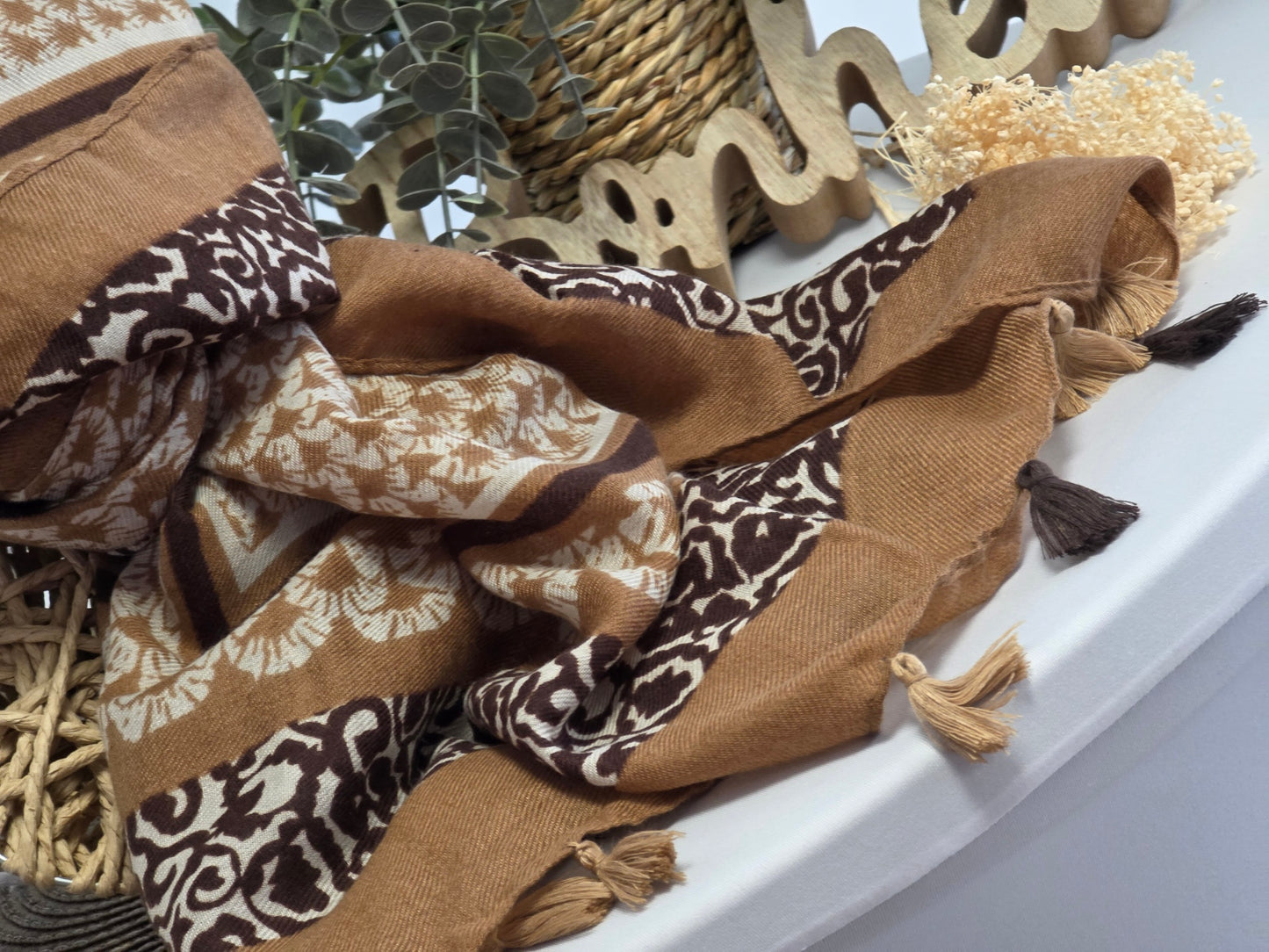 Foulard Femme Automne Hiver Maronné