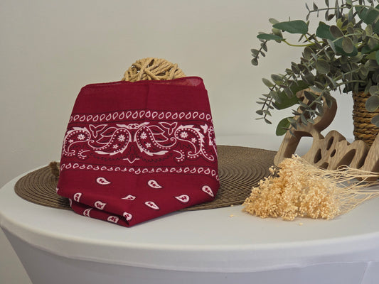 Red Printed Bandana