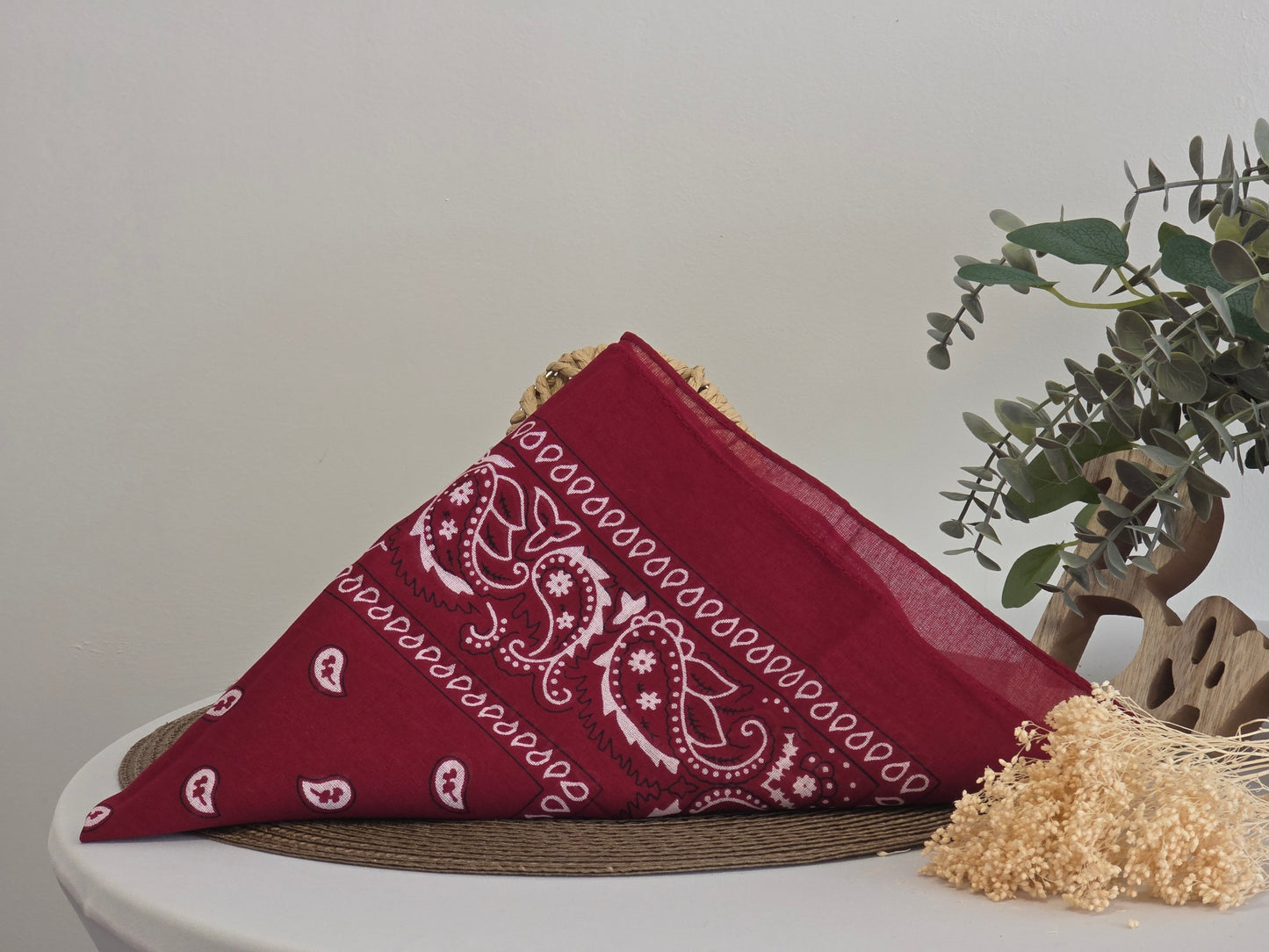 Red Printed Bandana