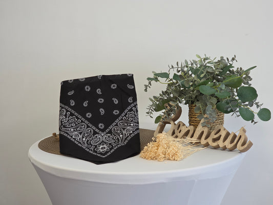 Black Printed Bandana