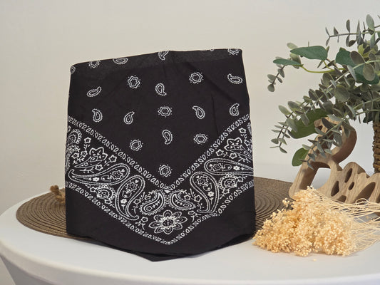 Black Printed Bandana