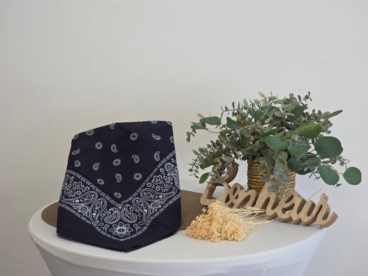 Navy Blue Printed Bandana