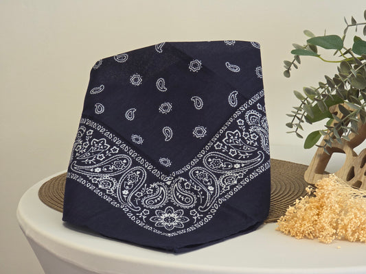 Navy Blue Printed Bandana