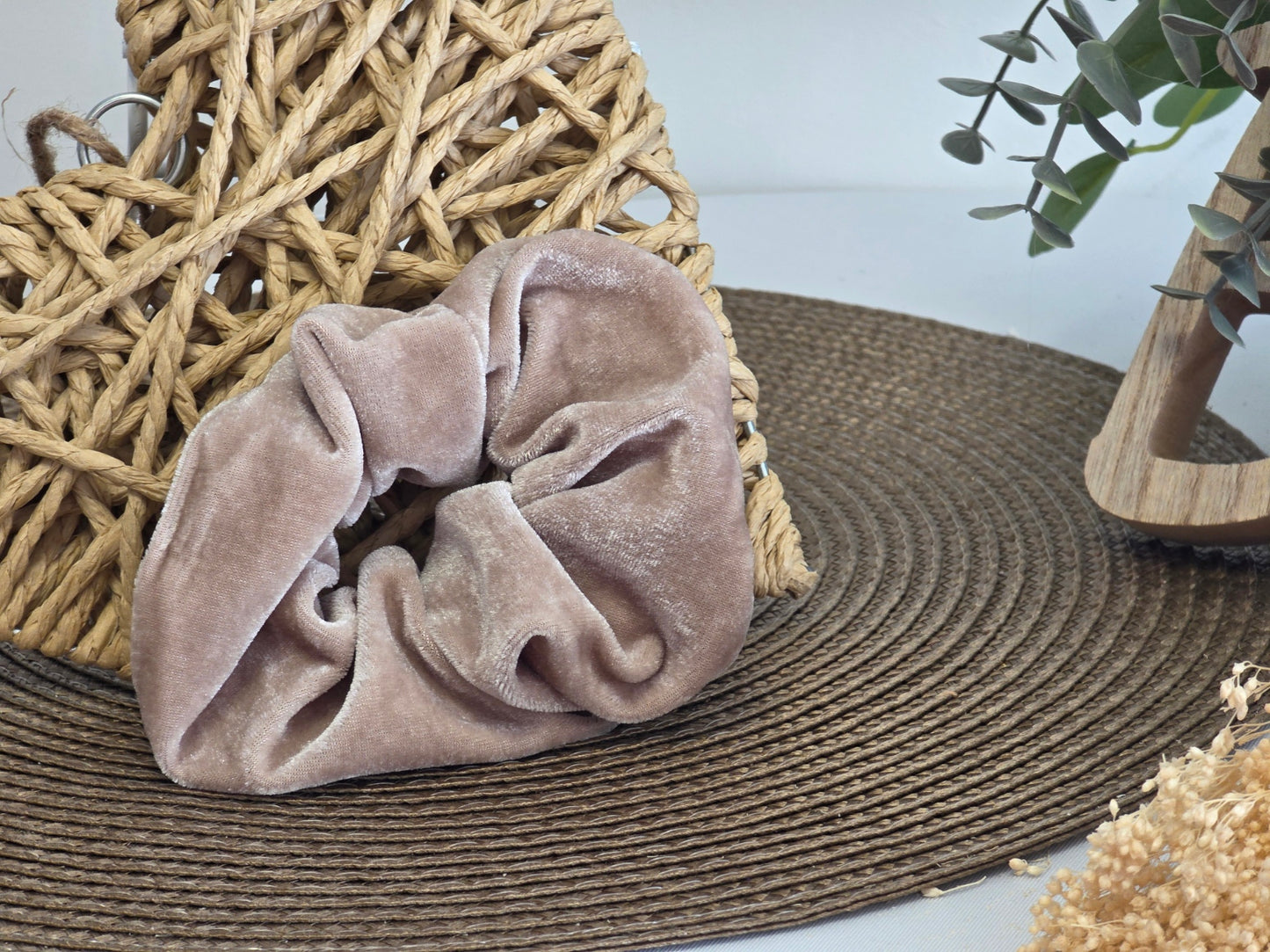 Chouchou en Velours Beige