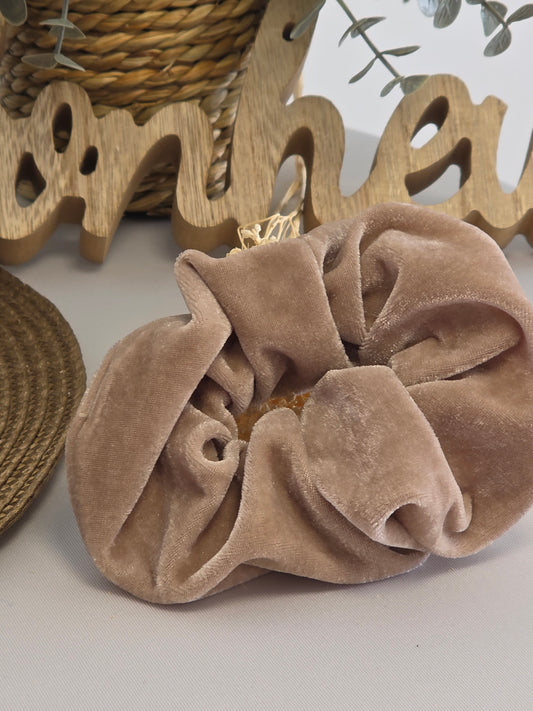 Chouchou en Velours Beige