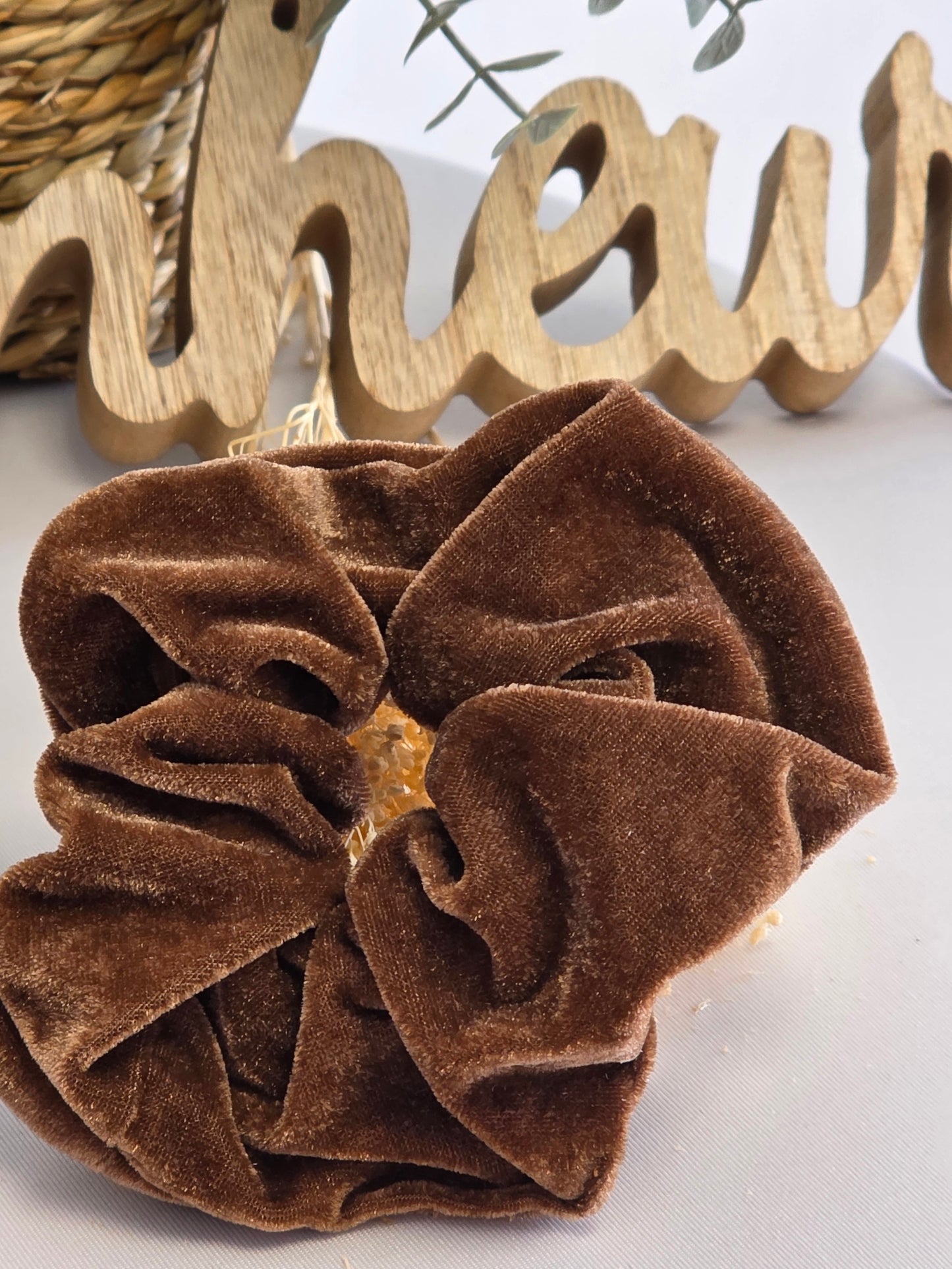 Chouchou Velours Marron