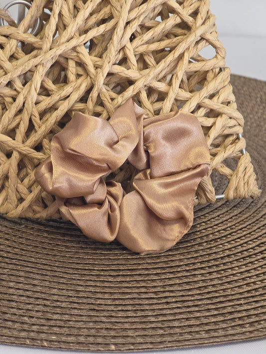 Chouchou satiné Doré Cuivré