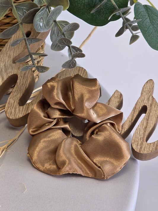 Chouchou satiné Doré Cuivré