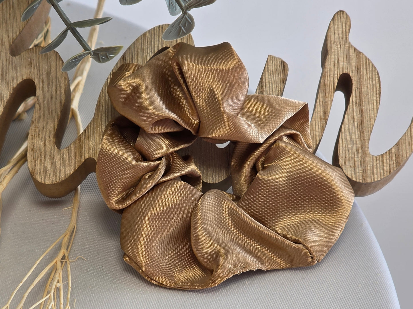 Chouchou satiné Doré Cuivré