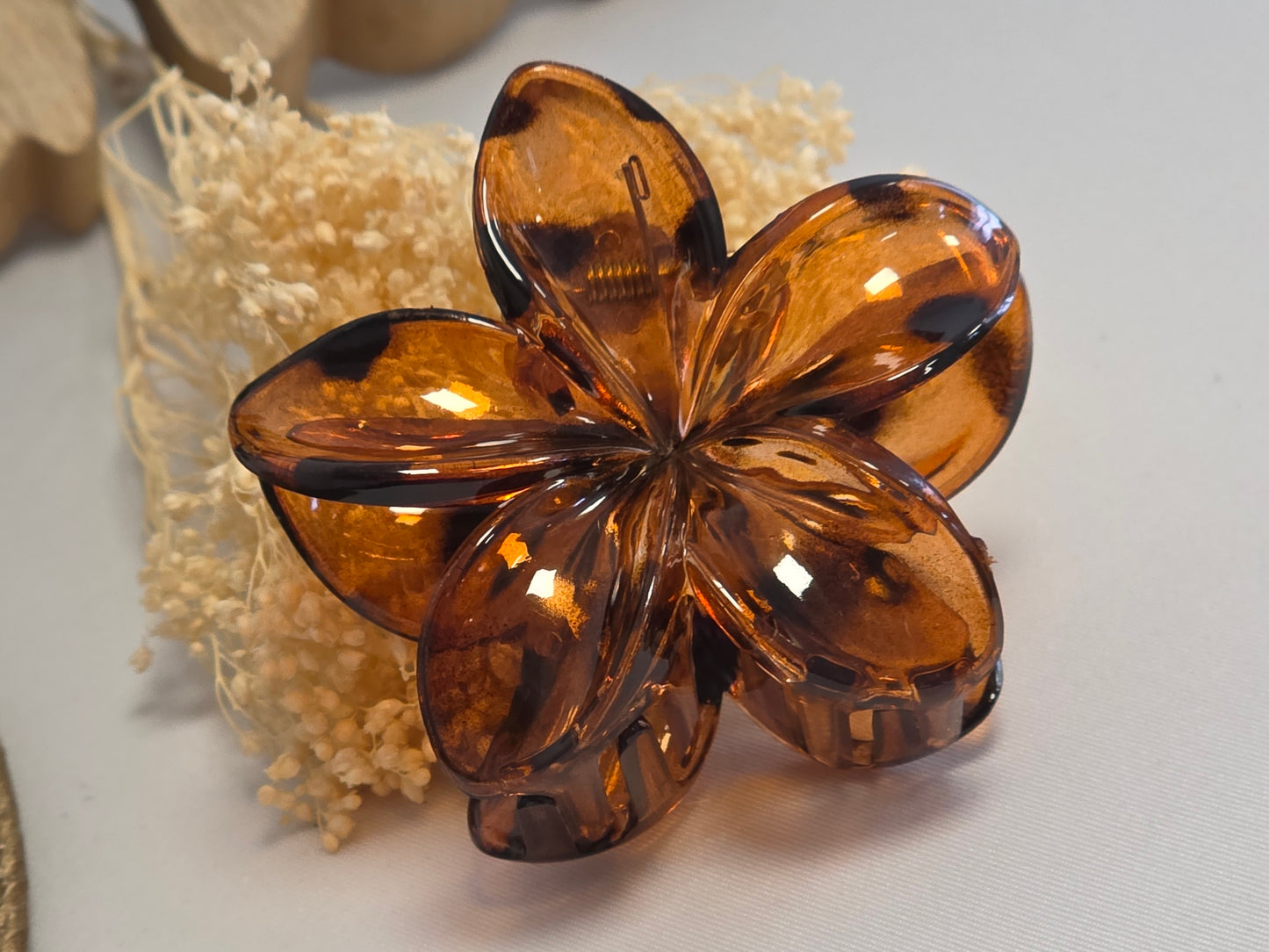 Pince Fleur Marron Léopard