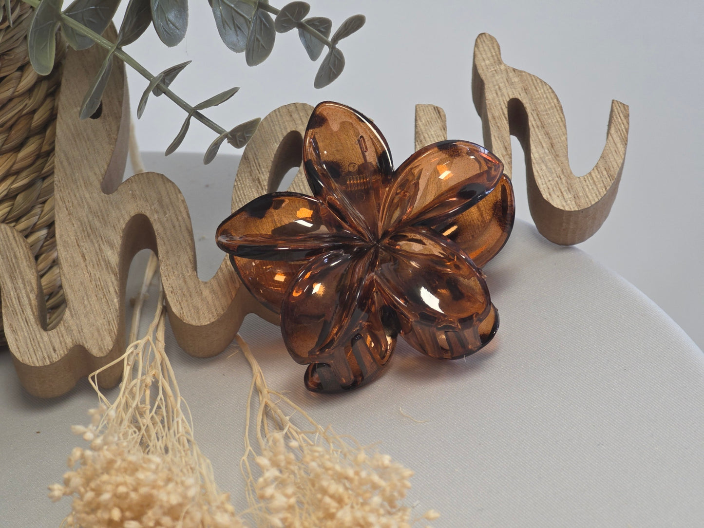 Pince Fleur Marron Léopard