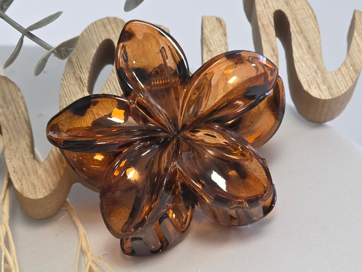 Pince Fleur Marron Léopard