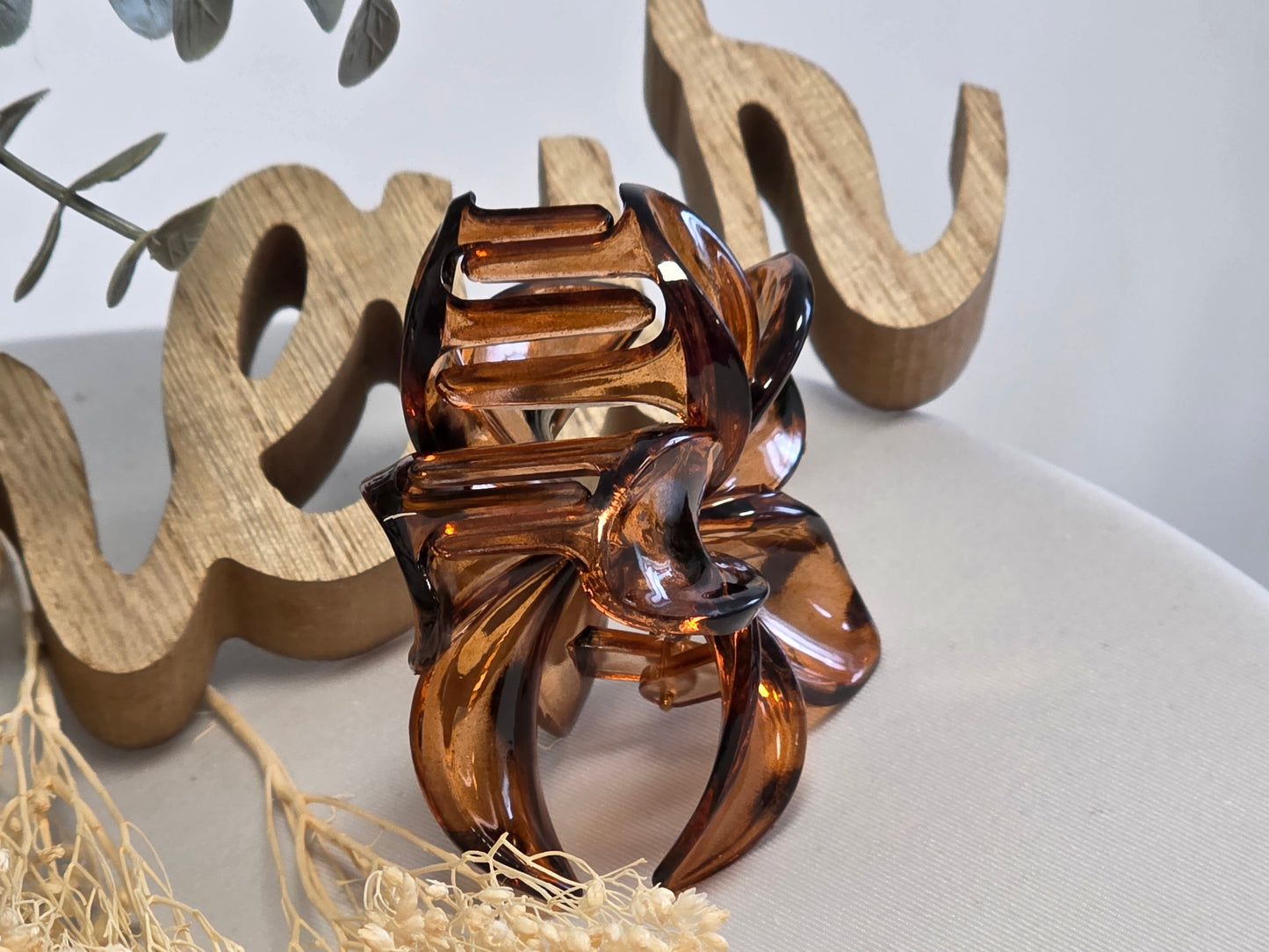 Pince Fleur Marron Léopard