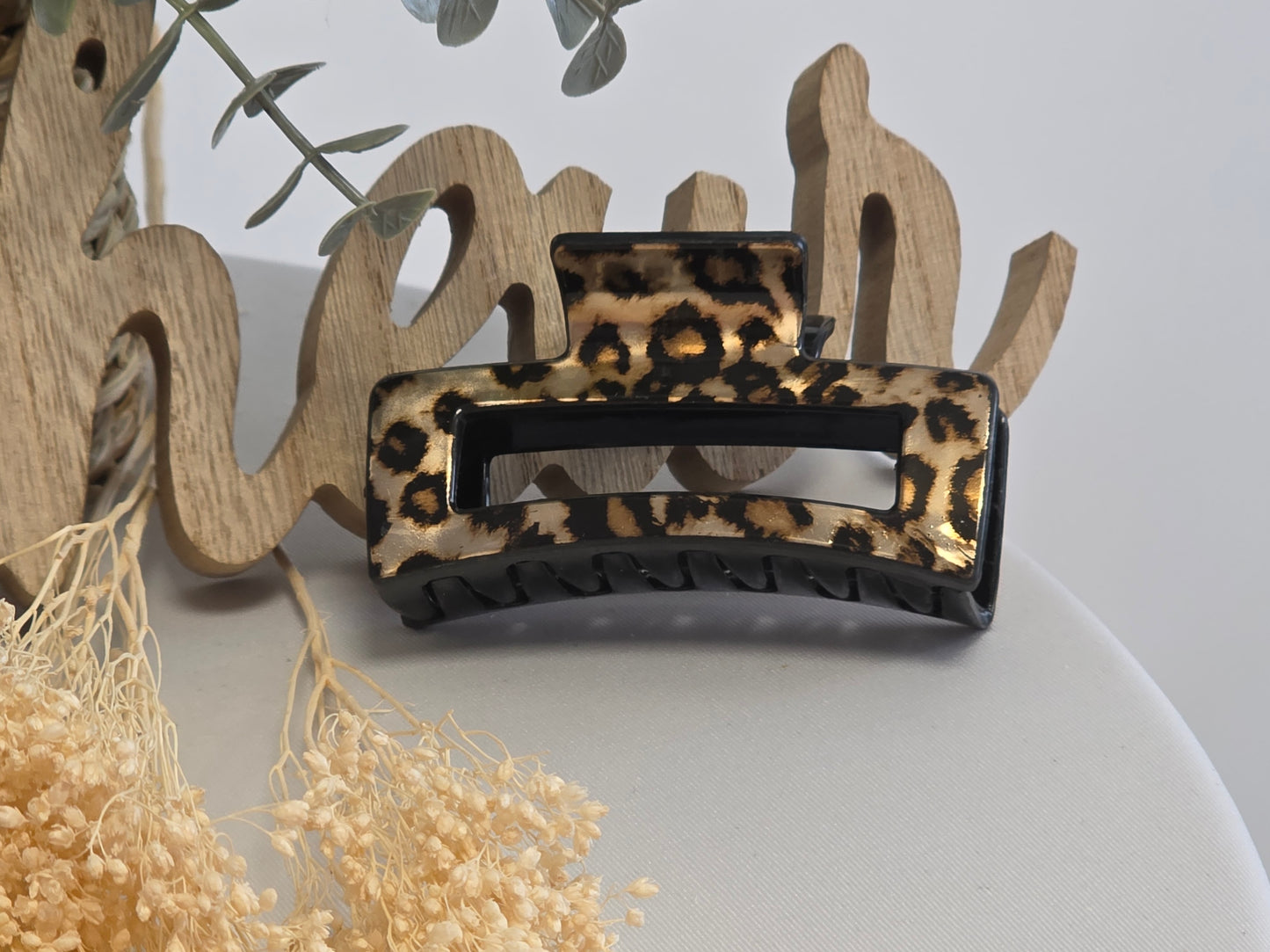Pince à Cheveux Skincard Doré Léopard