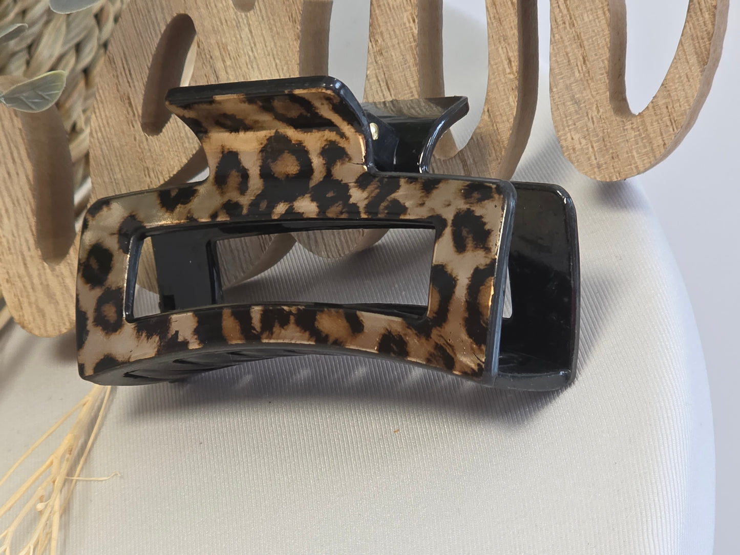 Pince à Cheveux Skincard Doré Léopard