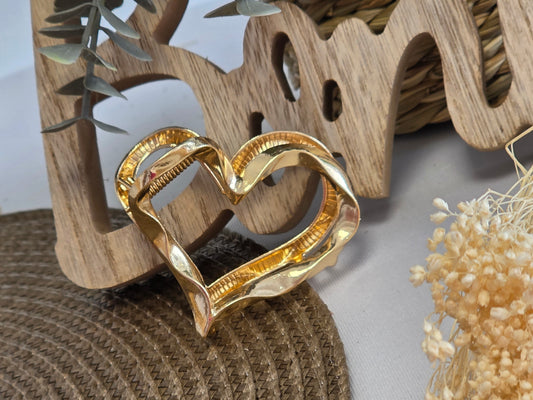 Pince à Cheveux Cœur Doré