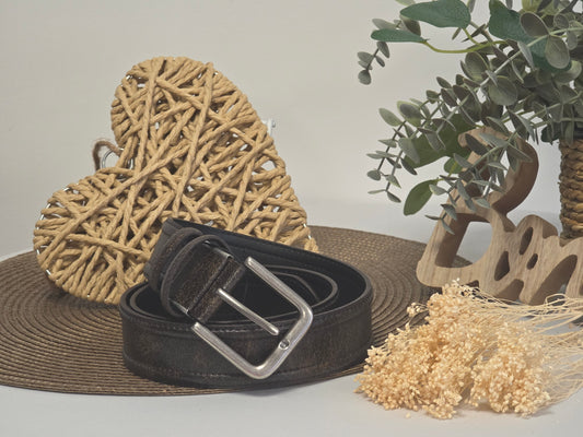 Black Men's Leather Belt