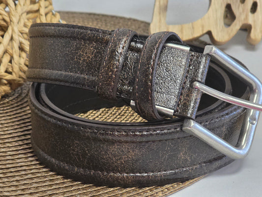Black Men's Leather Belt