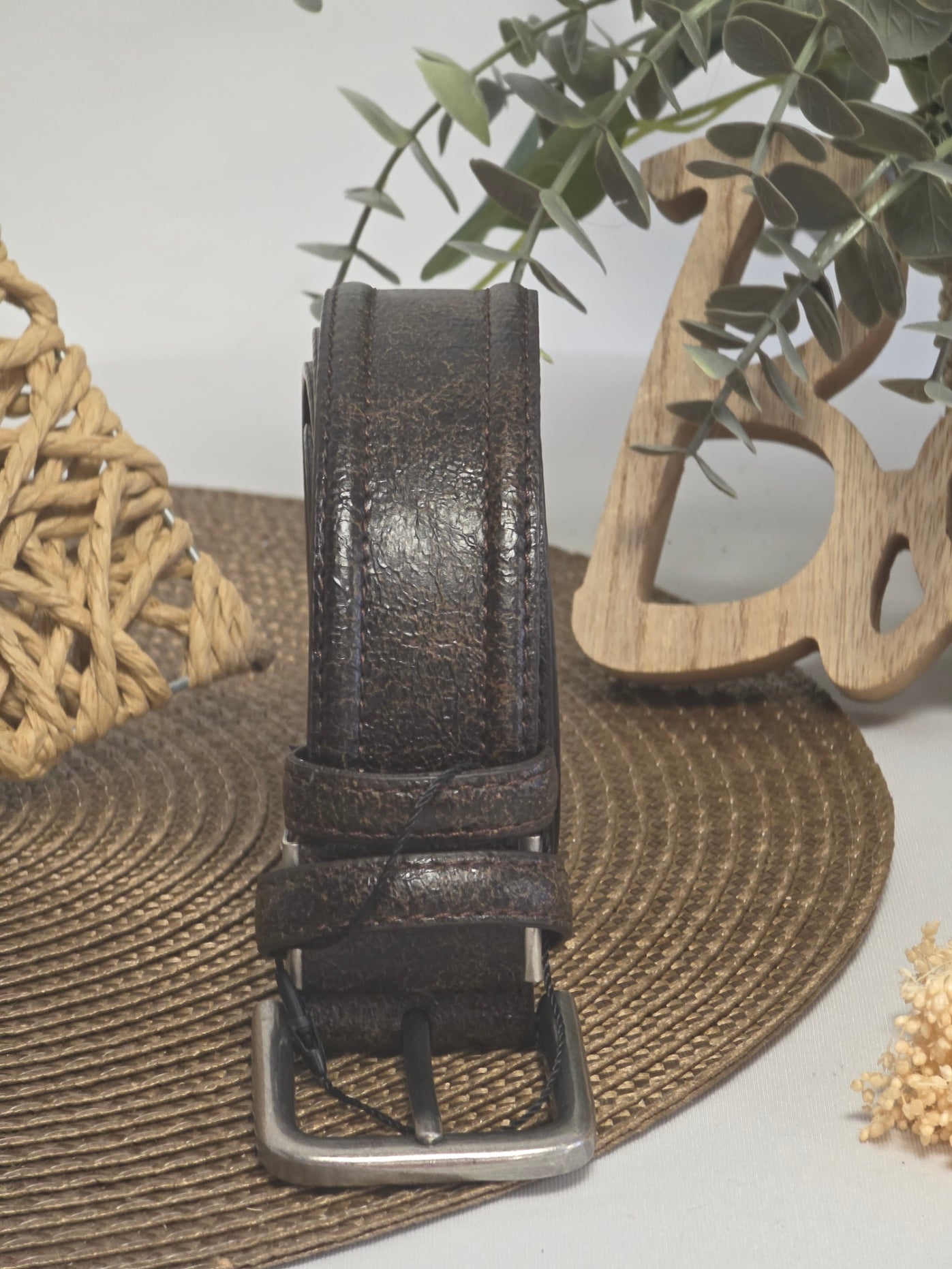 Black Men's Leather Belt