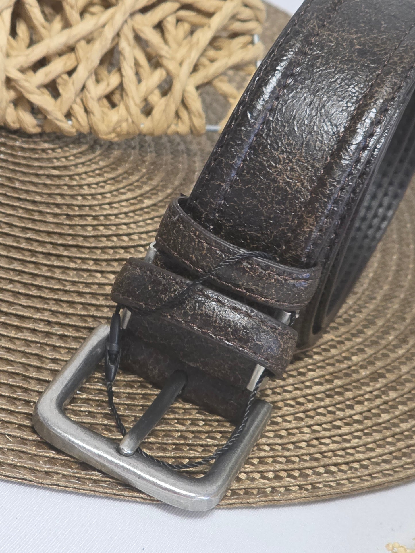 Black Men's Leather Belt