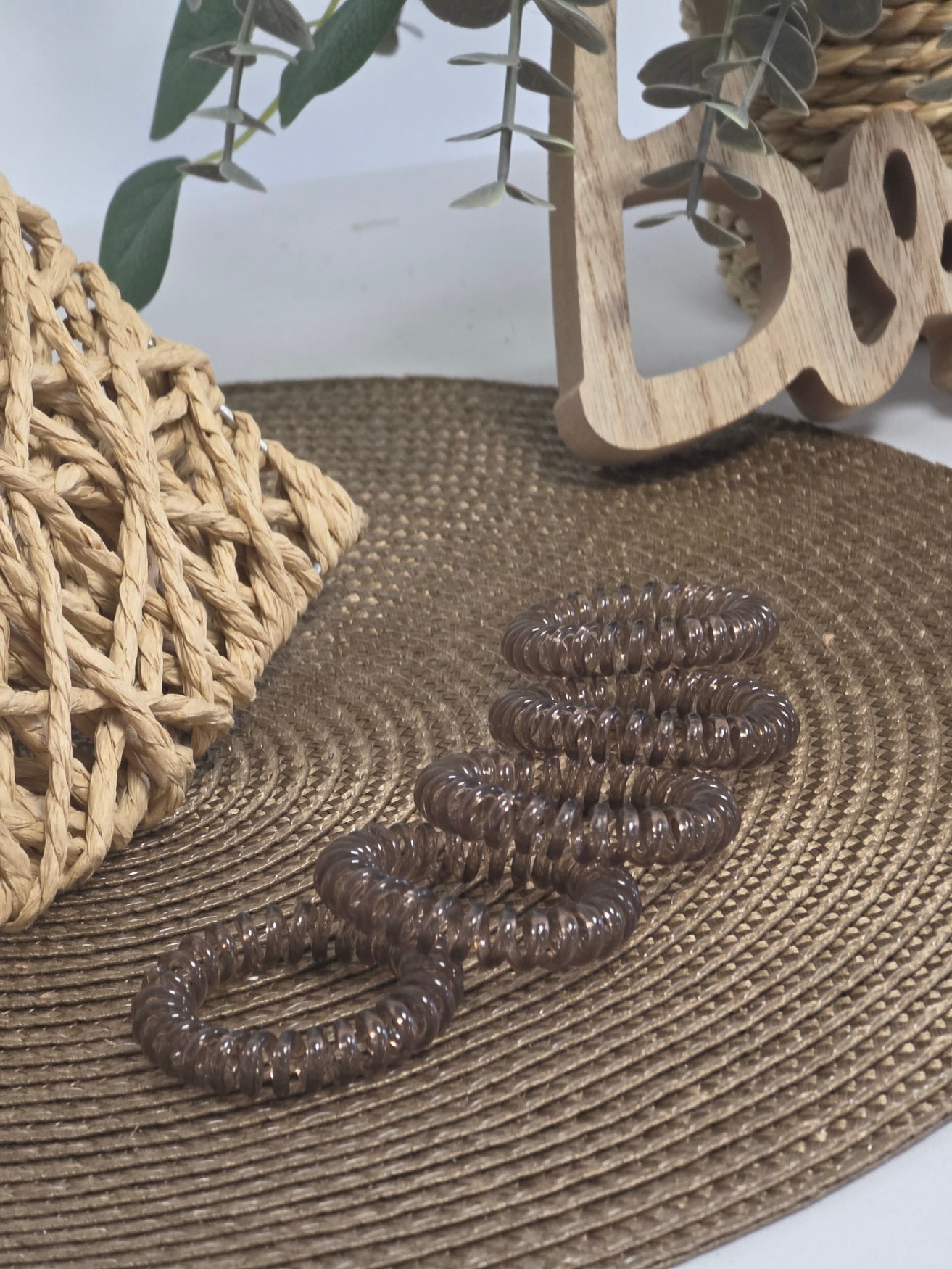 Les Elastiques Spirales - Lots de 5 Elastiques Marron Transparent