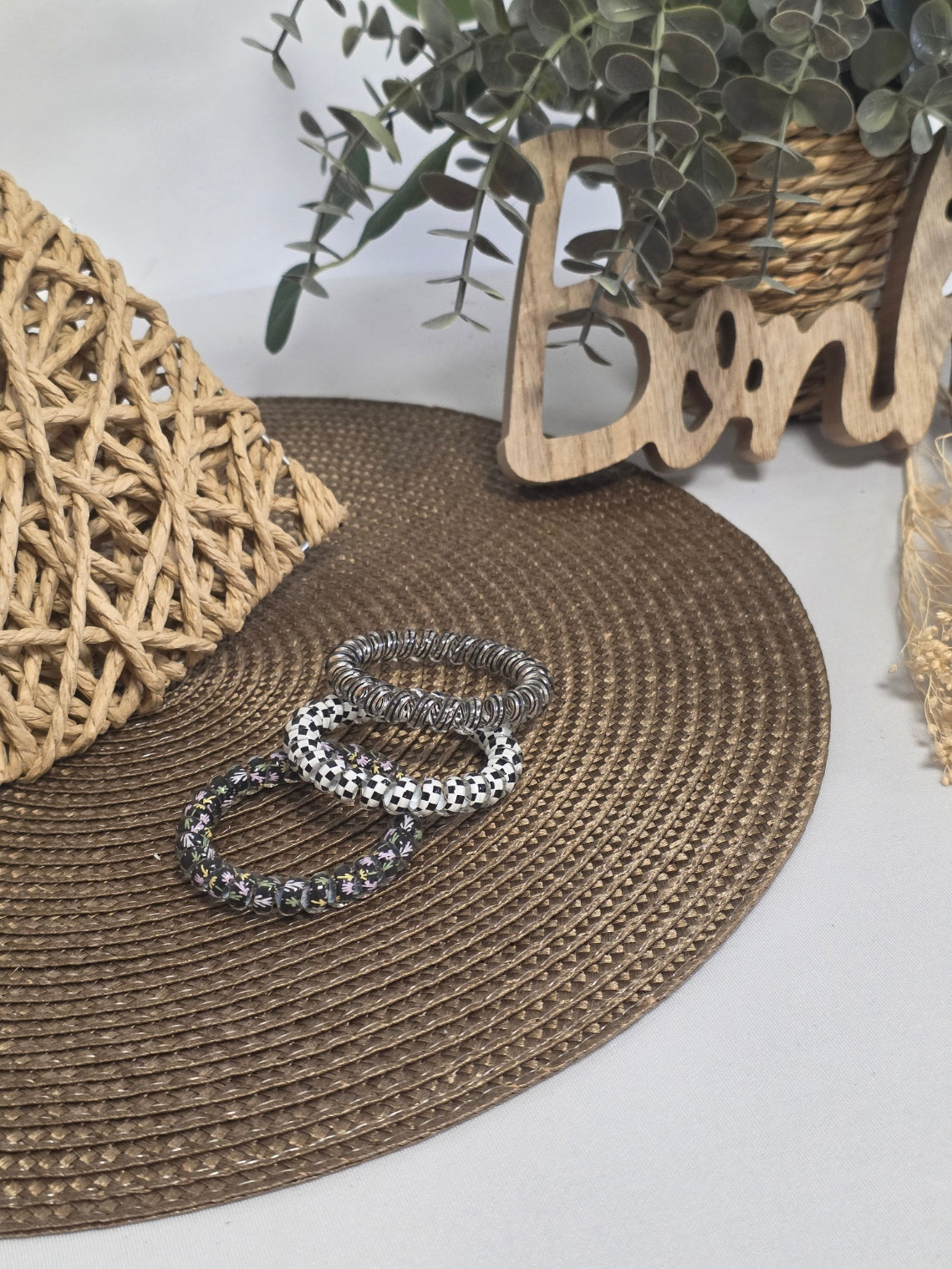 Les Elastiques Spirales - Lots de 3 Elastiques Noir à Motif